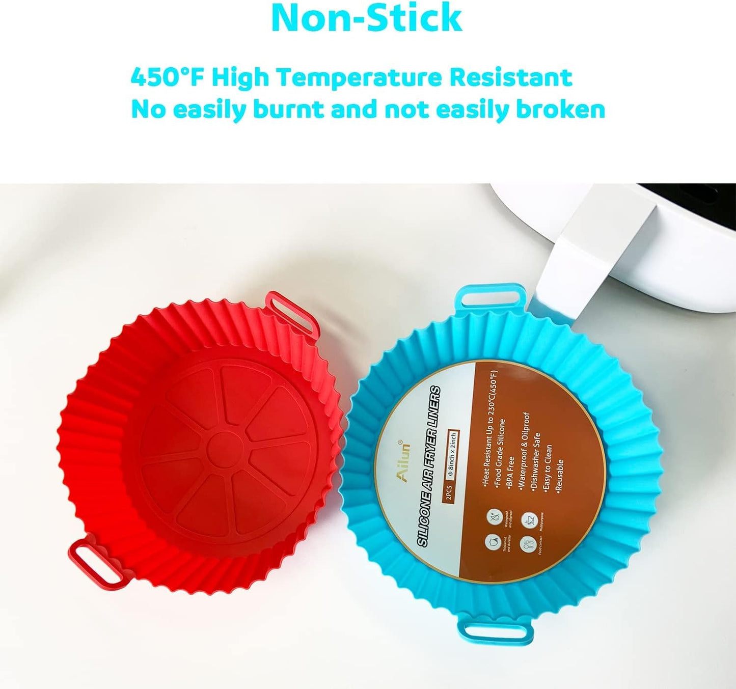 AIR FRYER SILICONE REUSABLE TRAYS⭐⭐⭐(Pack of 2 )