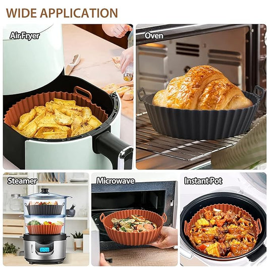 AIR FRYER SILICONE REUSABLE TRAYS⭐⭐⭐(Pack of 2 )