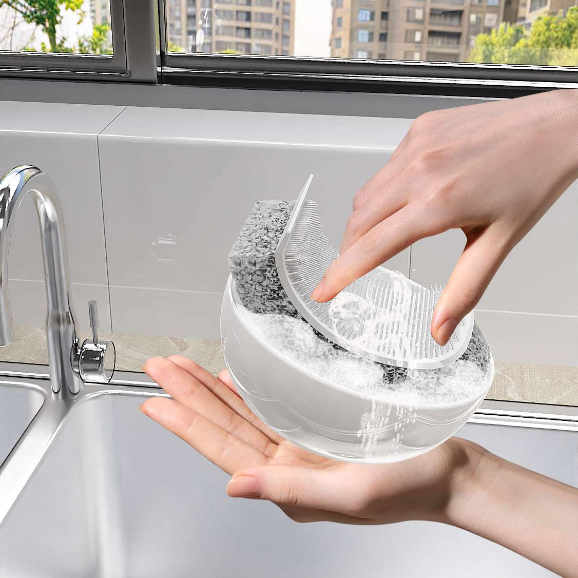 3-in-1 Multi-Function Silicone Sponge and Washcloth