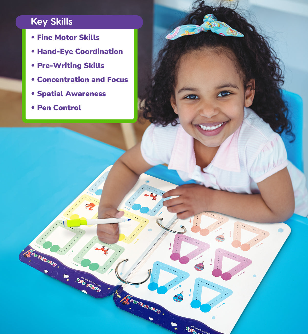 Reusable Tracing Line book to improve HAND WRITING For kids