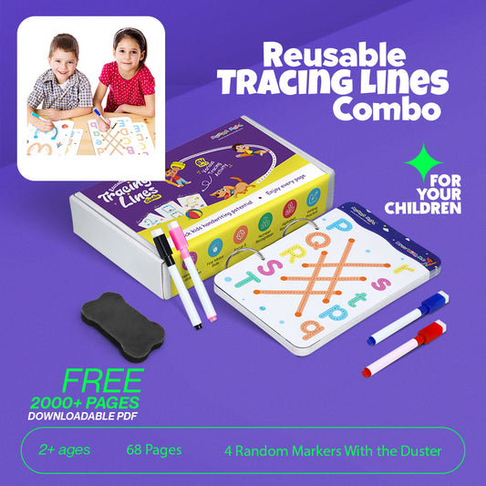 Reusable Tracing Line book to improve HAND WRITING For kids