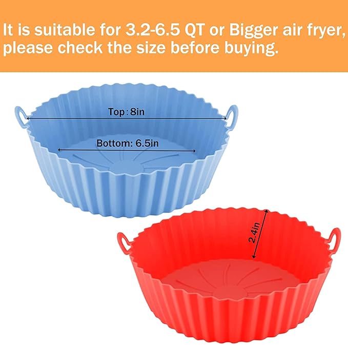 AIR FRYER SILICONE REUSABLE TRAYS⭐⭐⭐(Pack of 2 )