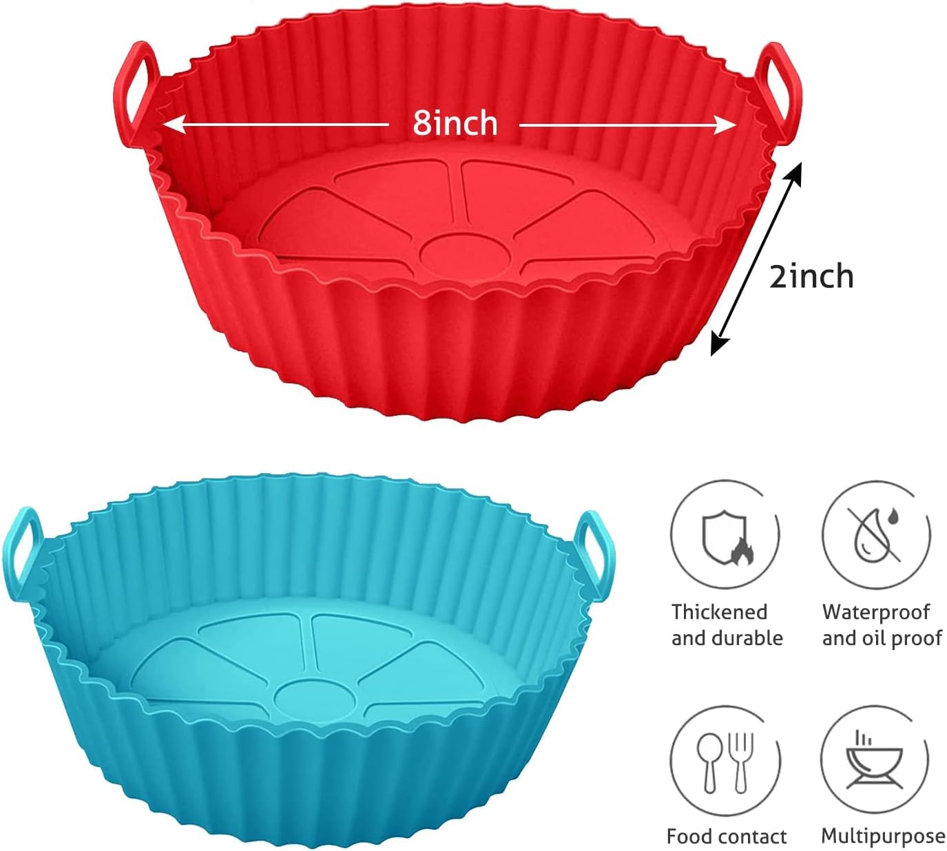 AIR FRYER SILICONE REUSABLE TRAYS⭐⭐⭐(Pack of 2 )