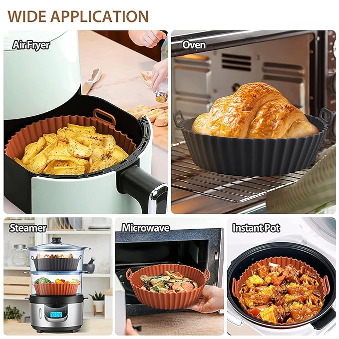 AIR FRYER SILICONE REUSABLE TRAYS⭐⭐⭐(Pack of 2 )