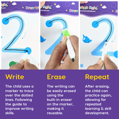 Reusable Tracing Line book to improve HAND WRITING For kids