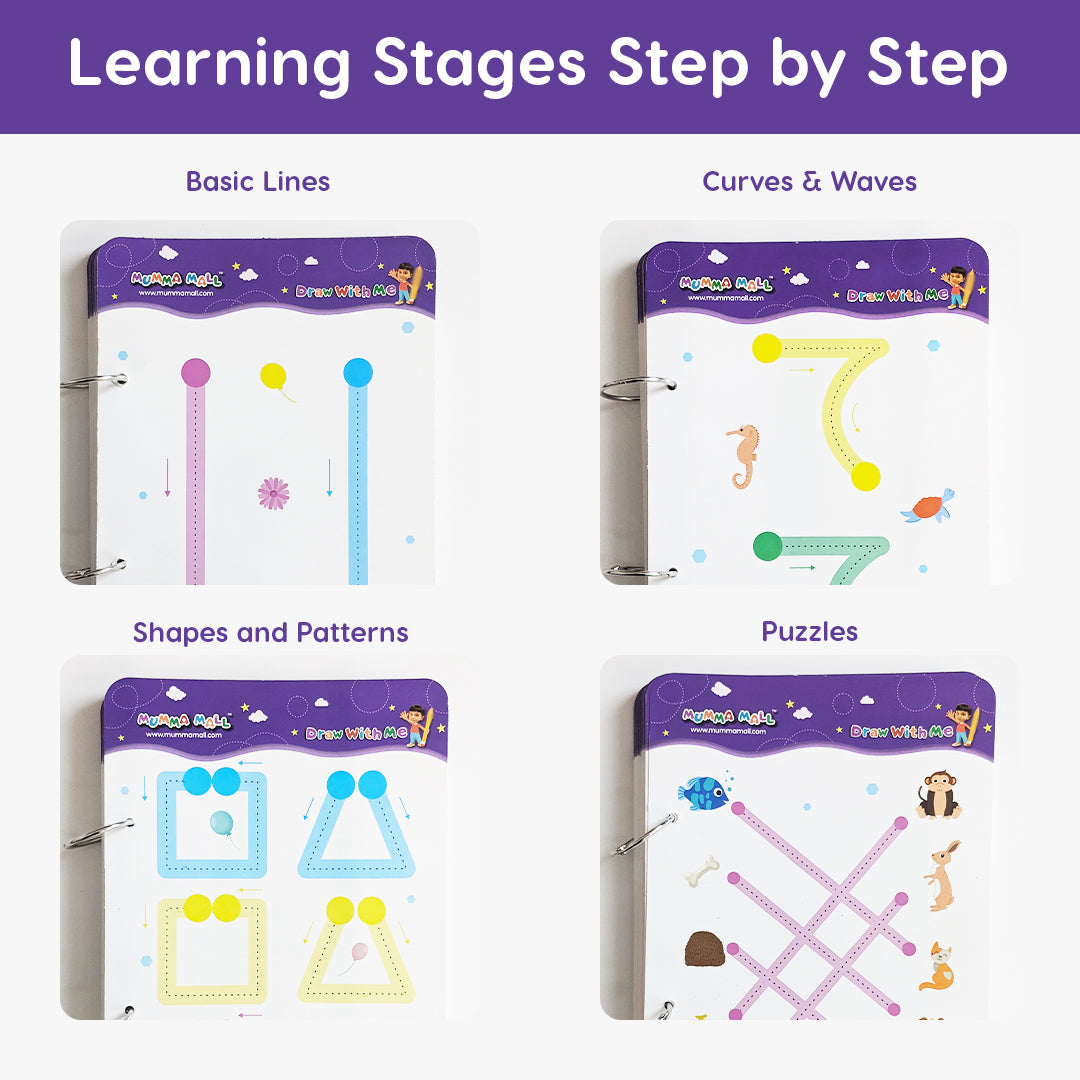 Reusable Tracing Line book to improve HAND WRITING For kids