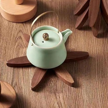 Wooden Tree-Shaped Coaster Set to Protect Surfaces